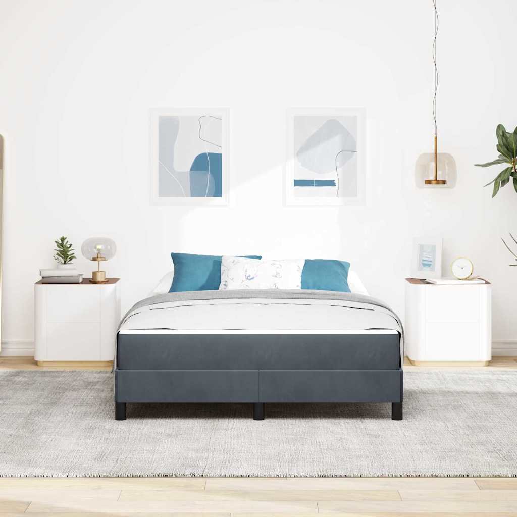 Box spring seng med madras Mørkegrå 160 x 210 cm Stof