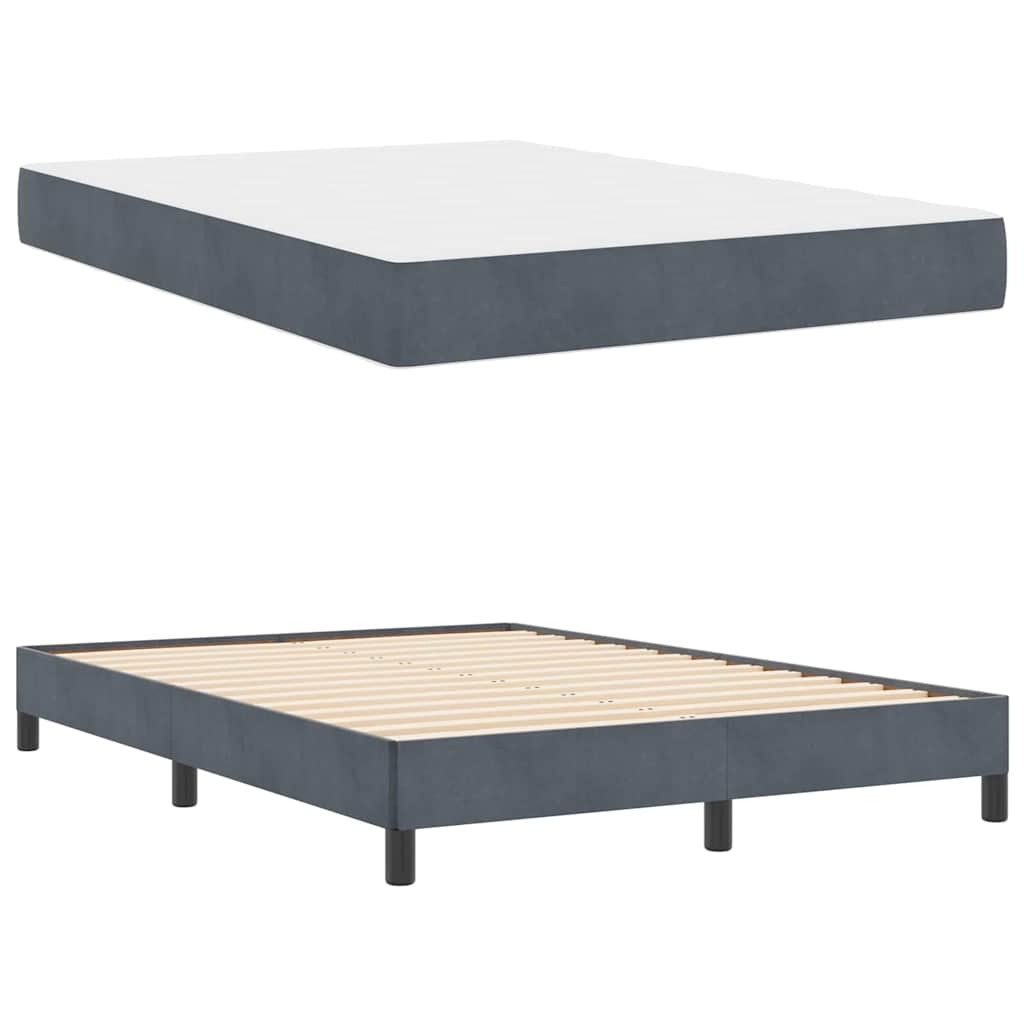 Box spring seng med madras Mørkegrå 160 x 210 cm Stof