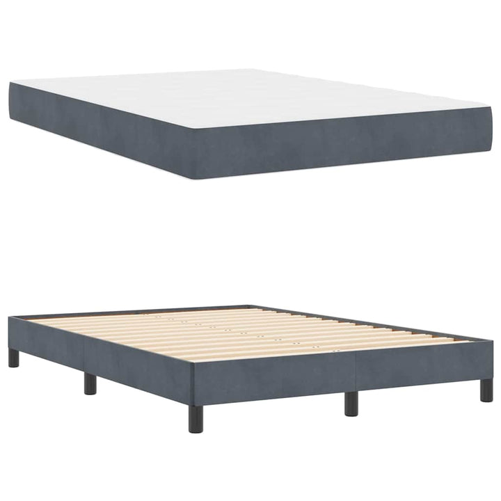 Box spring seng med madras Mørkegrå 160 x 210 cm Stof