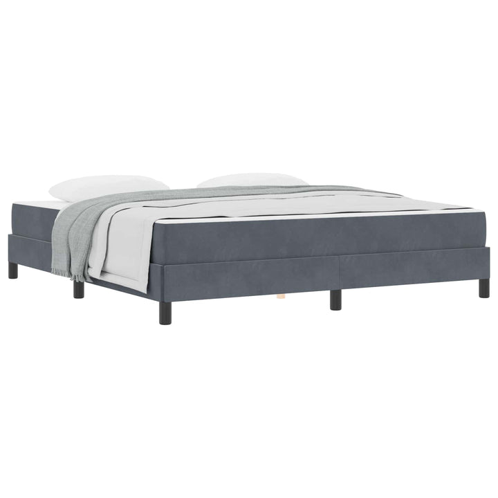 Box spring seng med madras Mørkegrå 180 x 210 cm Stof