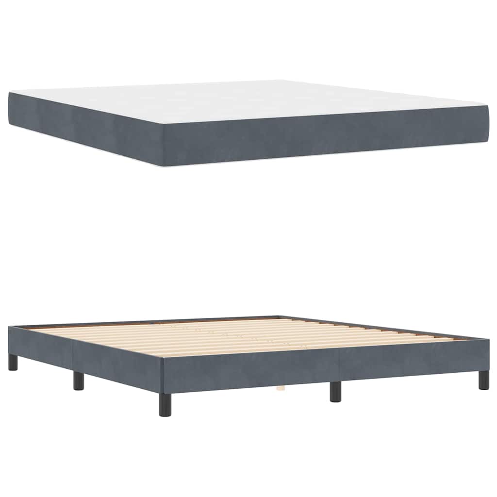 Box spring seng med madras Mørkegrå 180 x 210 cm Stof