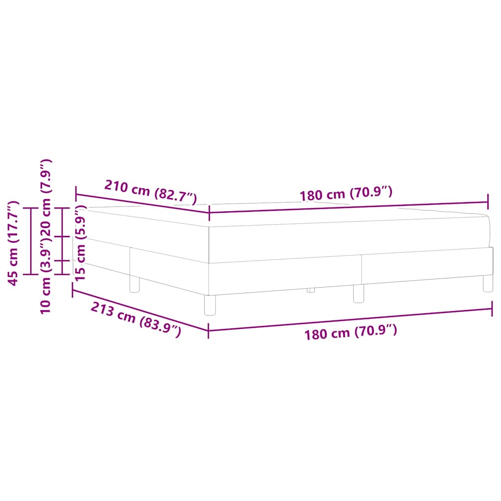 Box spring seng med madras Mørkegrå 180 x 210 cm Stof