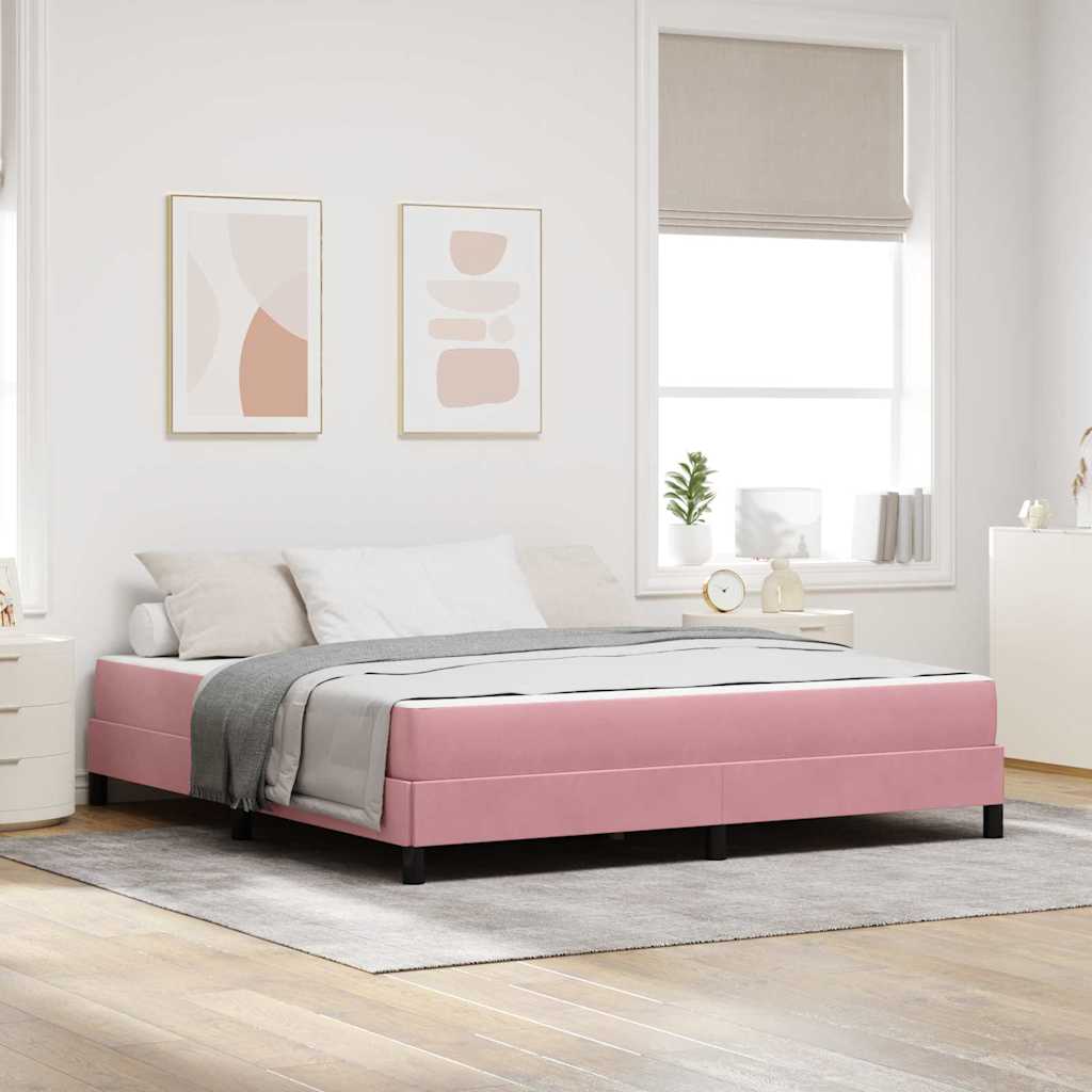 Box spring seng med madras Lyserød 180 x 210 cm Stof