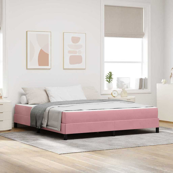 Box spring seng med madras Lyserød 180 x 210 cm Stof