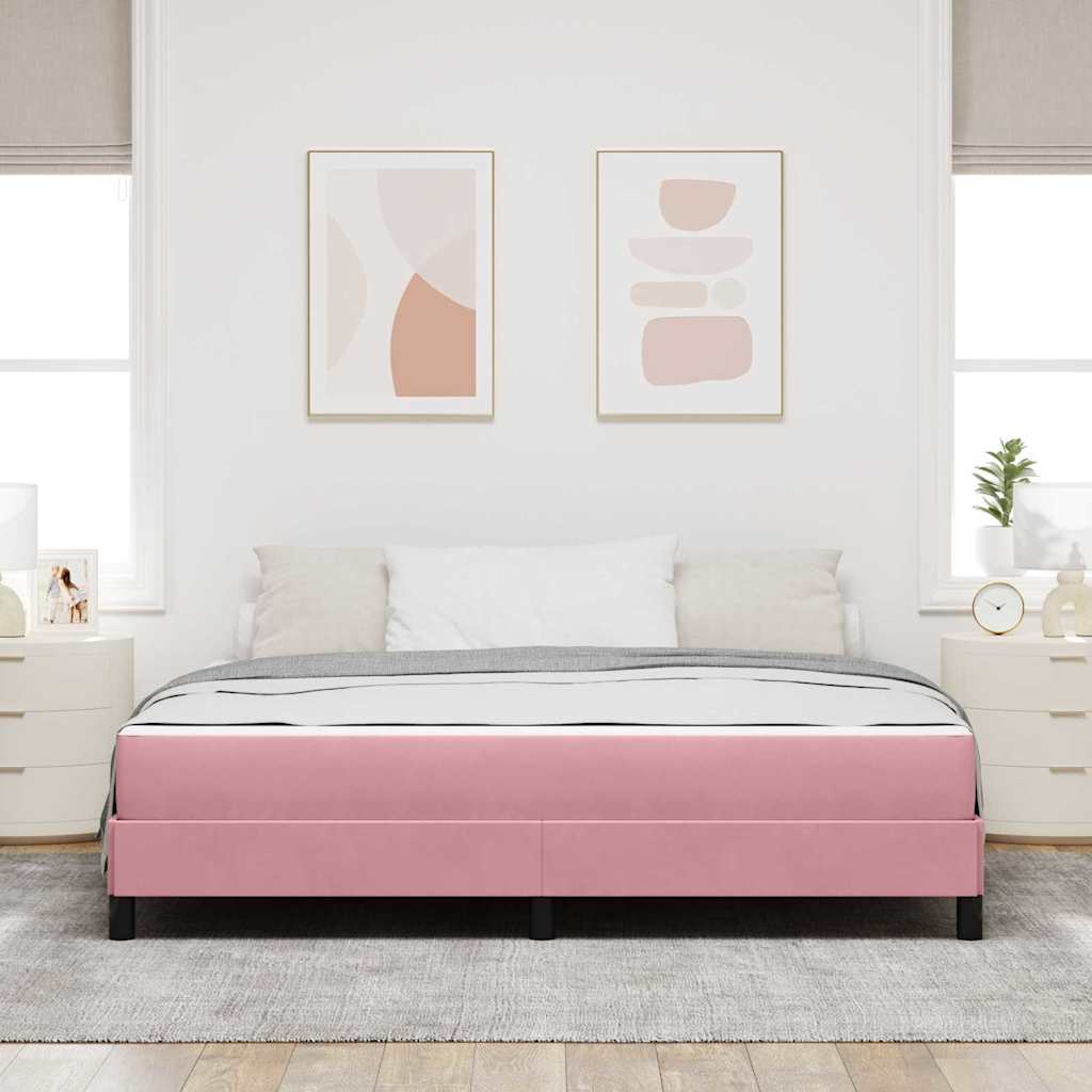 Box spring seng med madras Lyserød 180 x 210 cm Stof