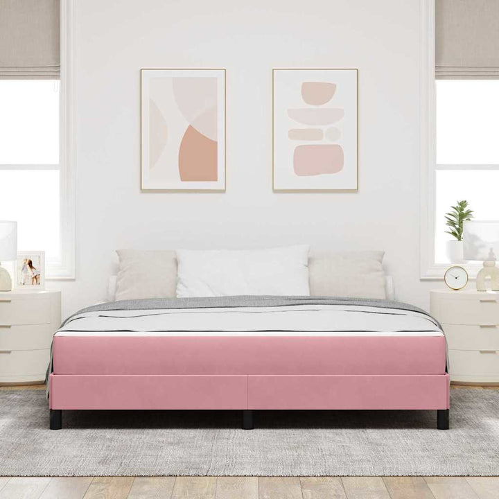 Box spring seng med madras Lyserød 180 x 210 cm Stof