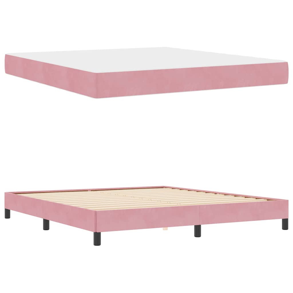 Box spring seng med madras Lyserød 180 x 210 cm Stof