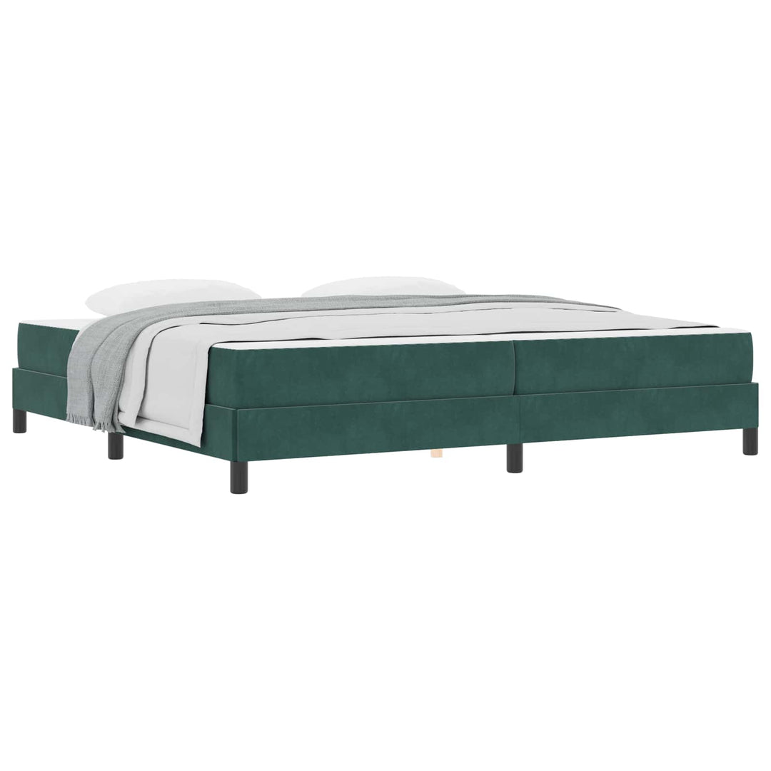 Box spring seng med madras Mørkegrøn 200 x 210 cm Stof