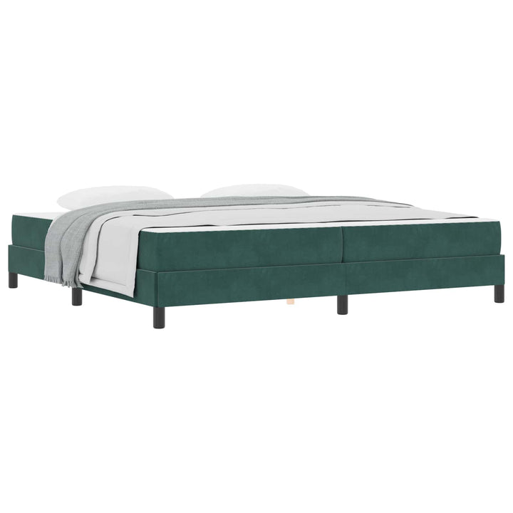 Box spring seng med madras Mørkegrøn 200 x 210 cm Stof