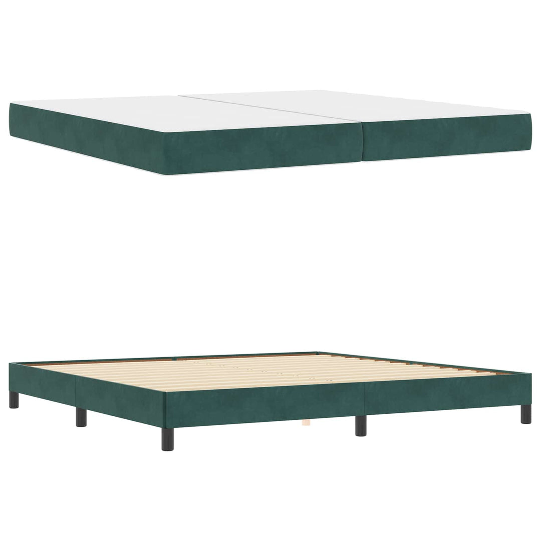 Box spring seng med madras Mørkegrøn 200 x 210 cm Stof