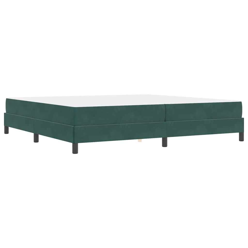 Box spring seng med madras Mørkegrøn 200 x 210 cm Stof