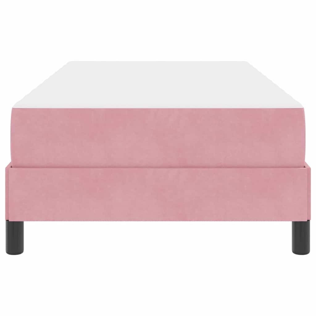 Box spring seng med madras Lyserød 100 x 220 cm Stof