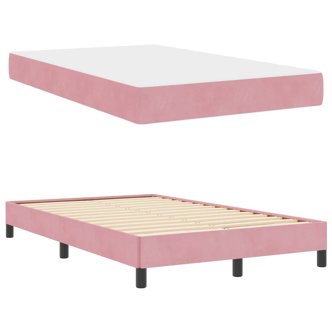 Box spring seng med madras Lyserød 120 x 220 cm Stof