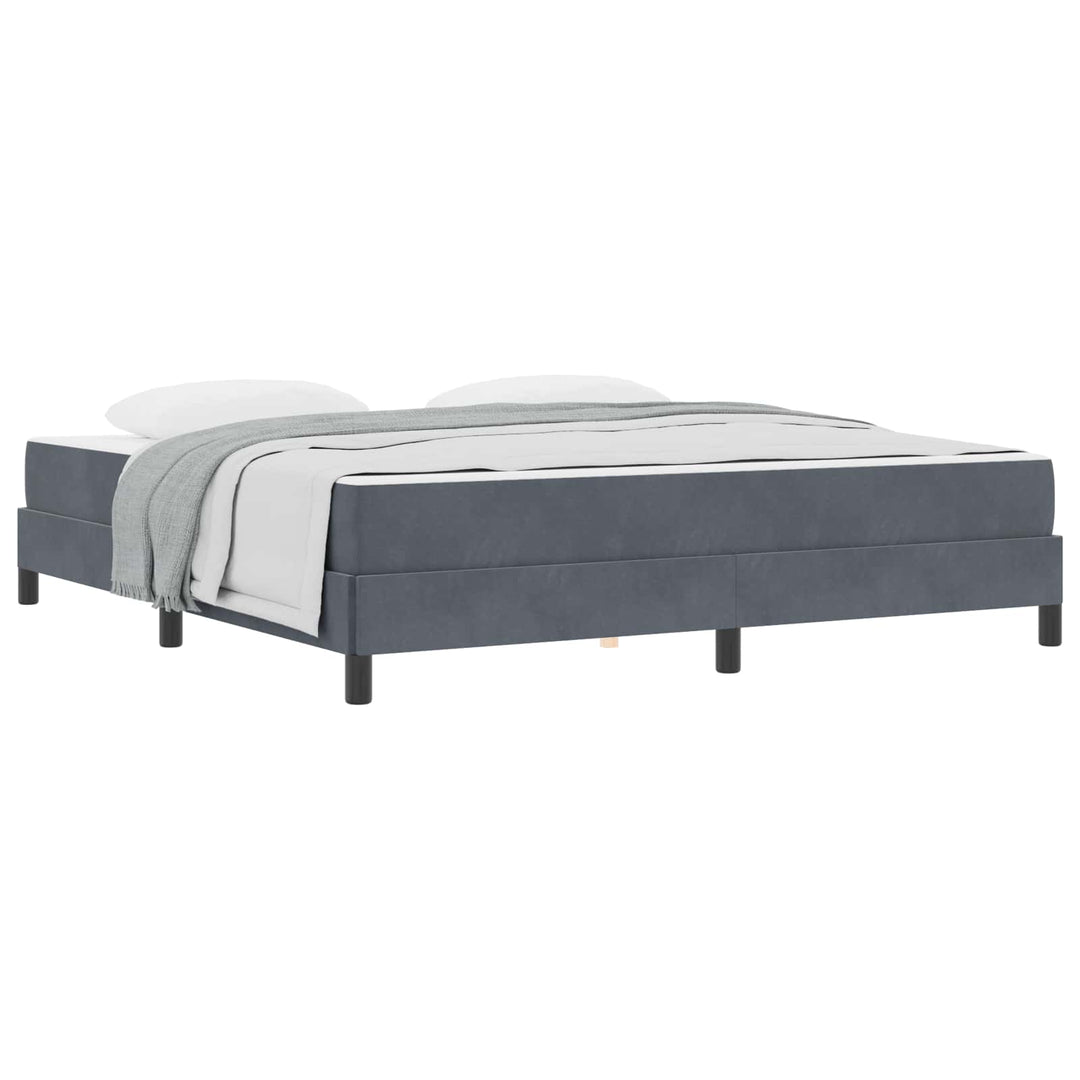 Box spring seng med madras Mørkegrå 180 x 220 cm Stof