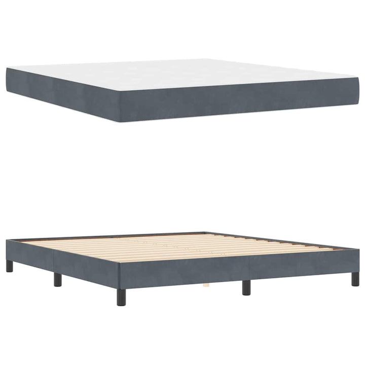 Box spring seng med madras Mørkegrå 180 x 220 cm Stof
