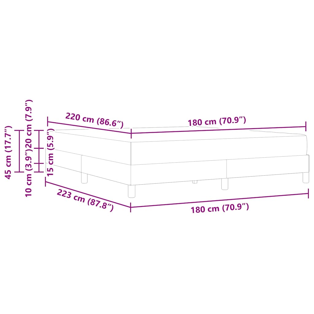 Box spring seng med madras Mørkegrøn 180 x 220 cm Stof