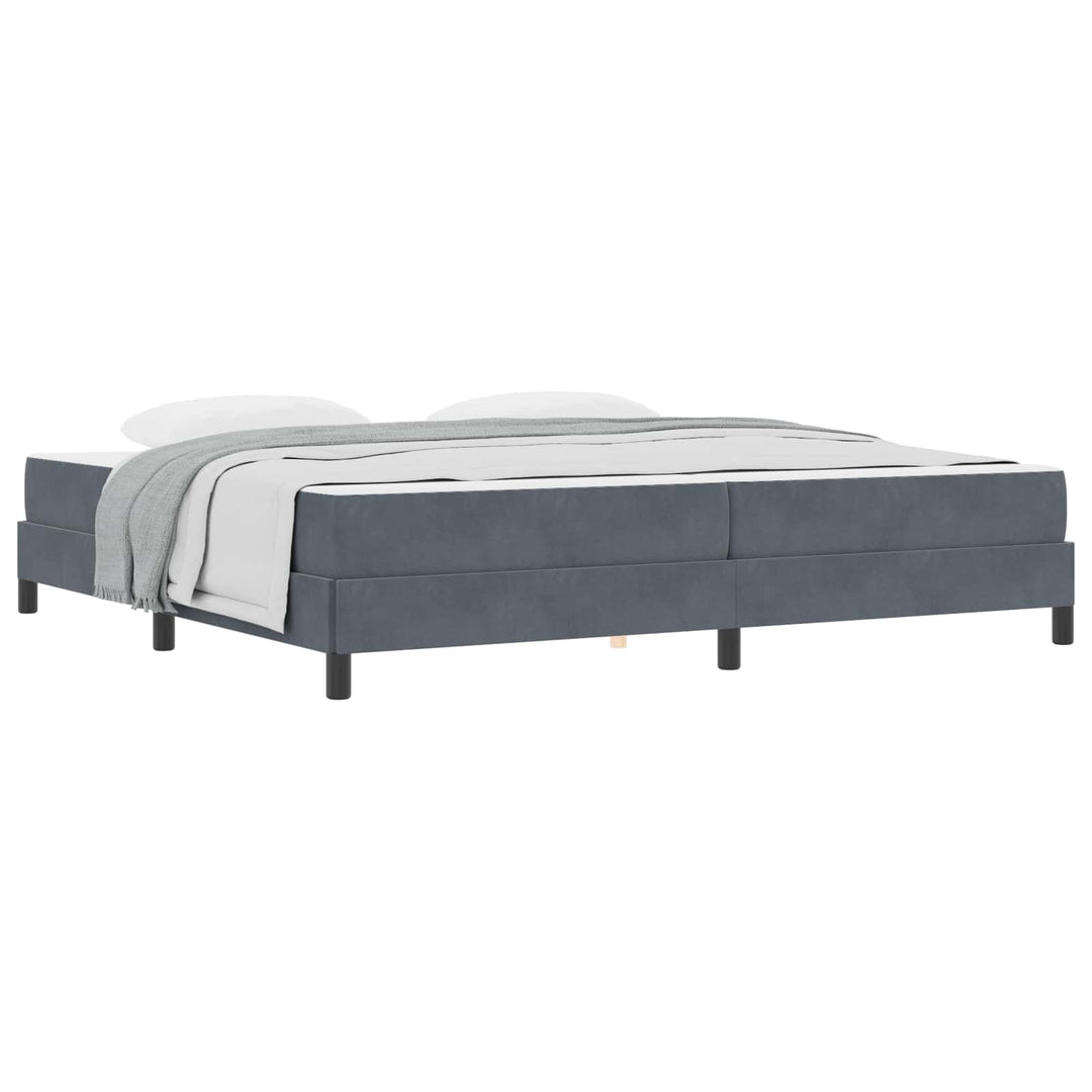 Box spring seng med madras Mørkegrå 200 x 220 cm Stof