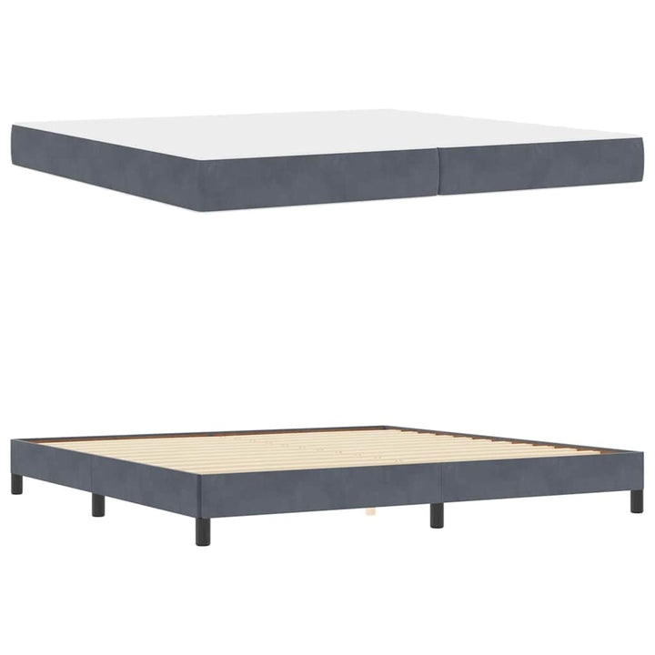 Box spring seng med madras Mørkegrå 200 x 220 cm Stof