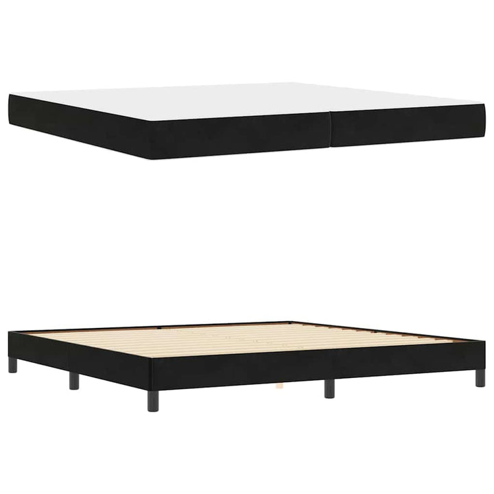 Box spring seng med madras Sort 200 x 220 cm Stof