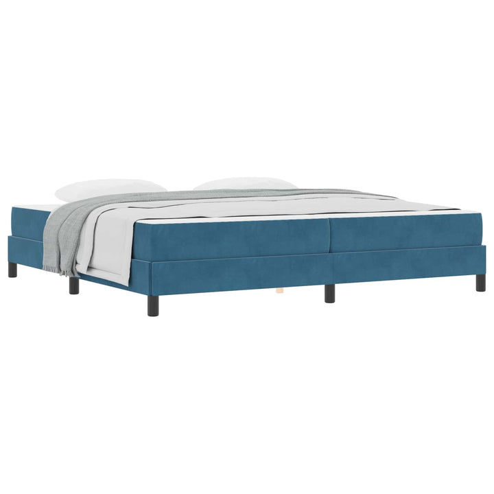 Box spring seng med madras Mørk blå 200 x 220 cm Stof