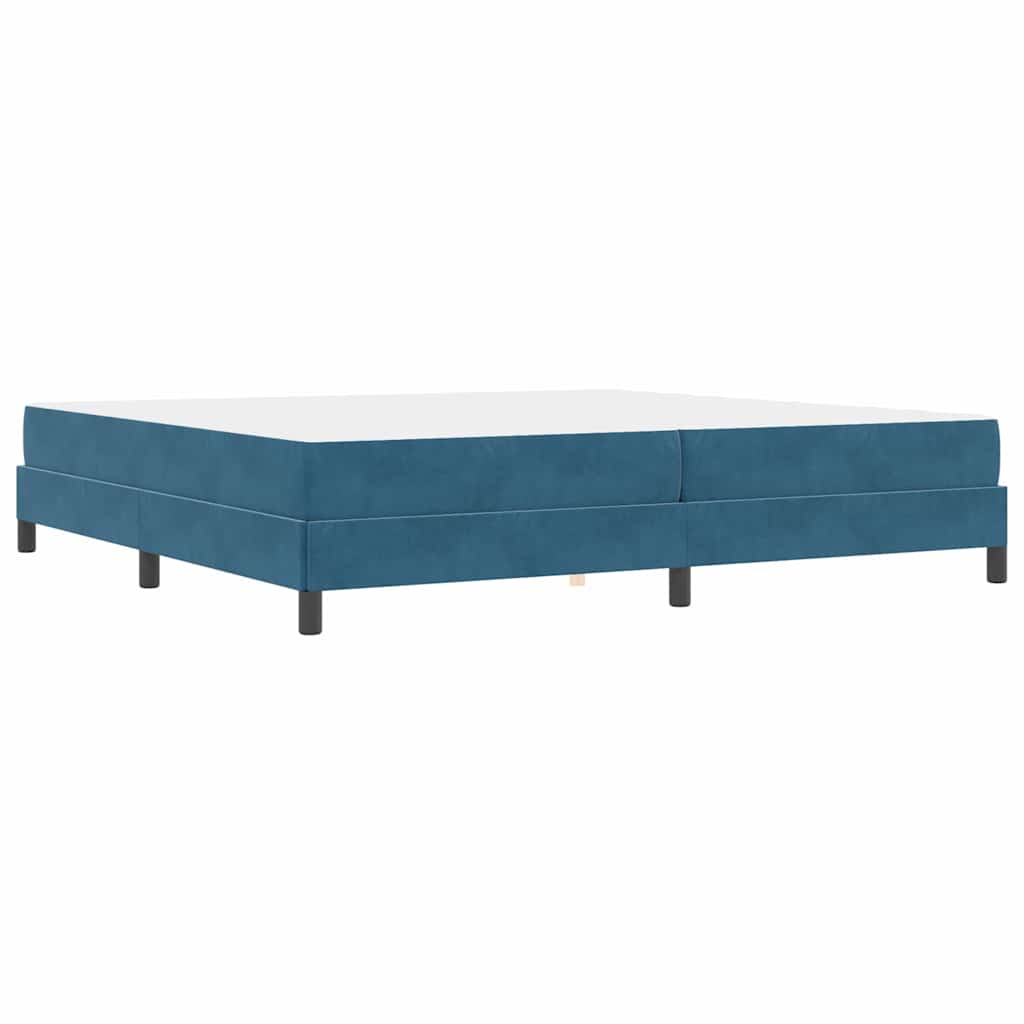 Box spring seng med madras Mørk blå 200 x 220 cm Stof