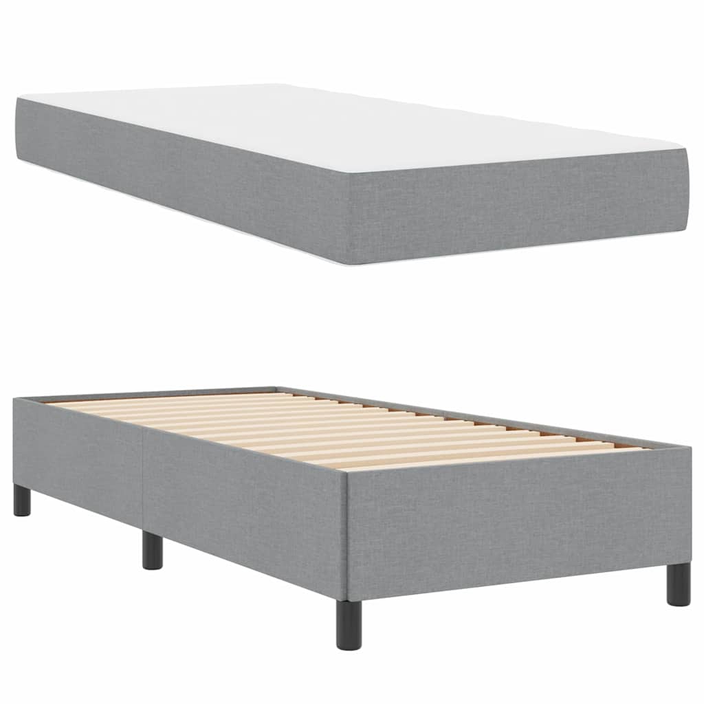 Box spring seng med madras Lysegrå 90 x 190 cm Stof