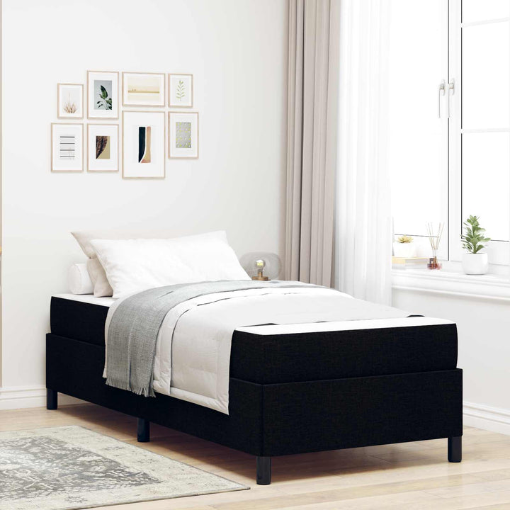 Box spring seng med madras Sort 90 x 190 cm Stof