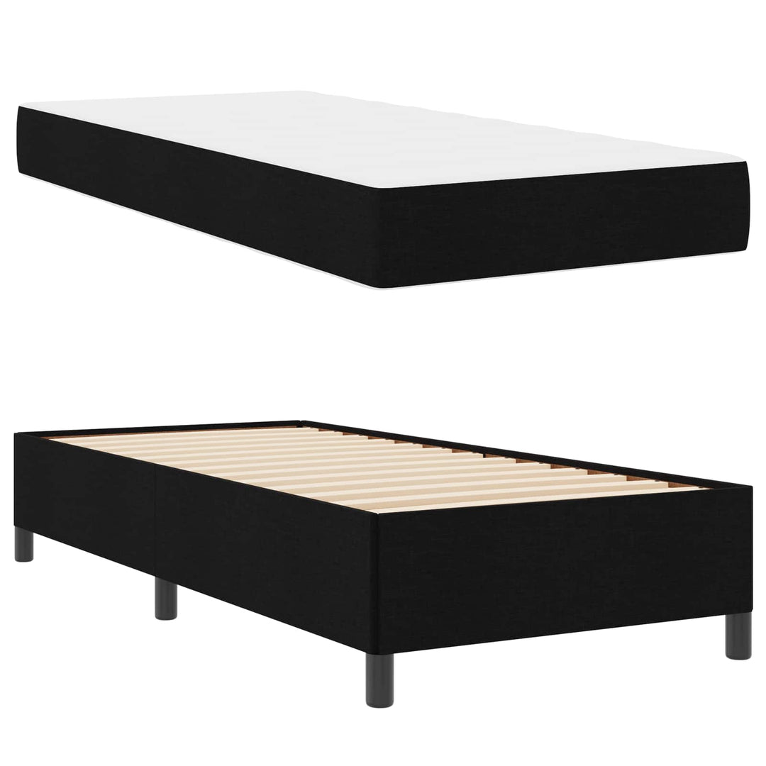 Box spring seng med madras Sort 90 x 190 cm Stof