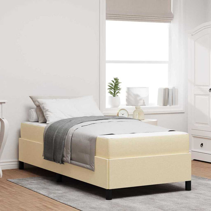 Box spring seng med madras Creme 90 x 190 cm Stof