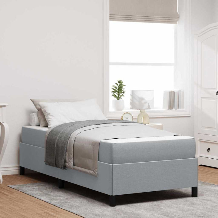Box spring seng Lysegrå 90 x 200 cm Stof