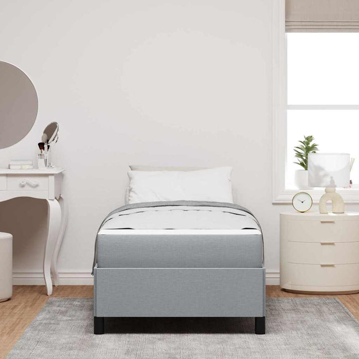 Box spring seng Lysegrå 90 x 200 cm Stof