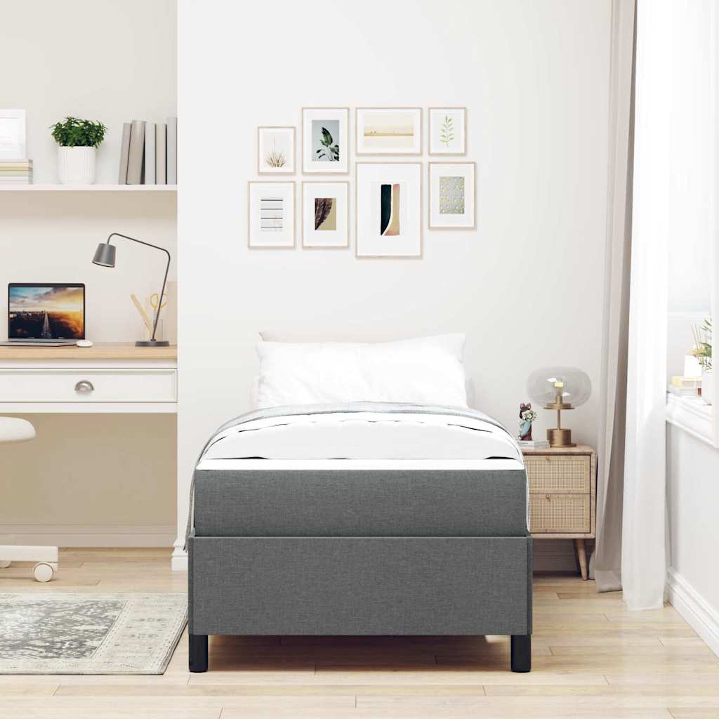 Box spring seng Mørkegrå 90 x 200 cm Stof