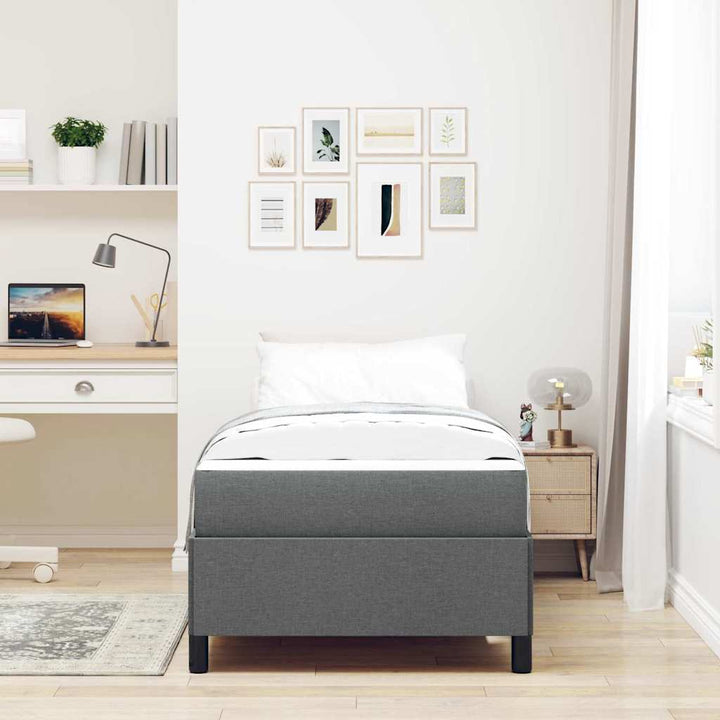 Box spring seng Mørkegrå 90 x 200 cm Stof