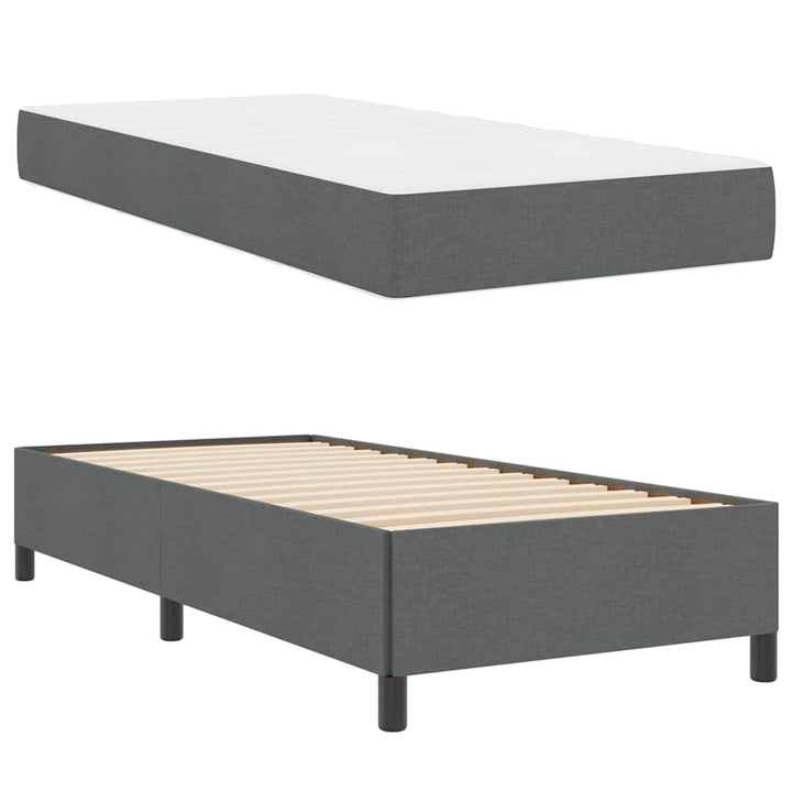 Box spring seng Mørkegrå 90 x 200 cm Stof