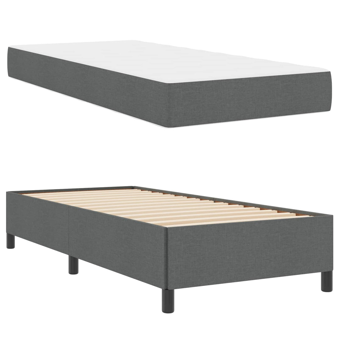 Box spring seng Mørkegrå 90 x 200 cm Stof