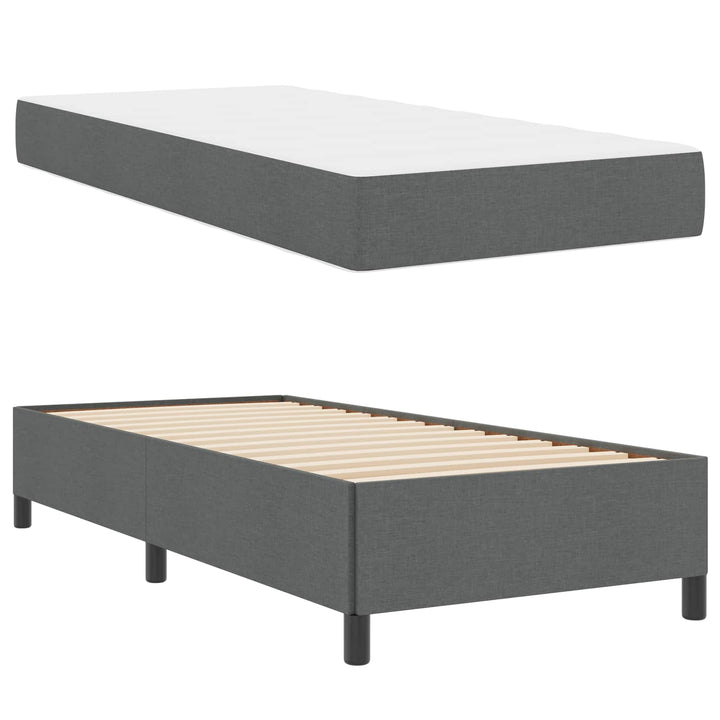Box spring seng Mørkegrå 90 x 200 cm Stof