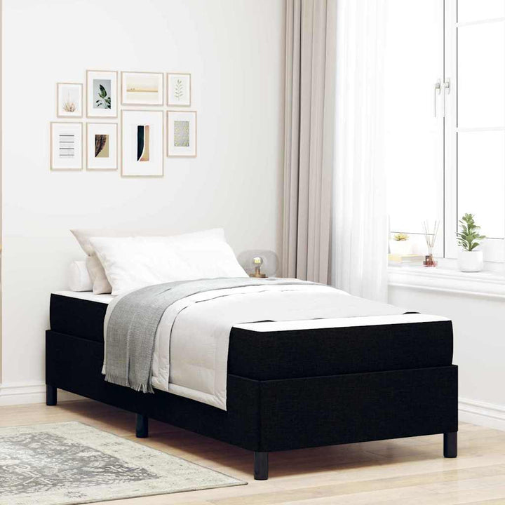 Box spring seng Sort 90 x 200 cm Stof
