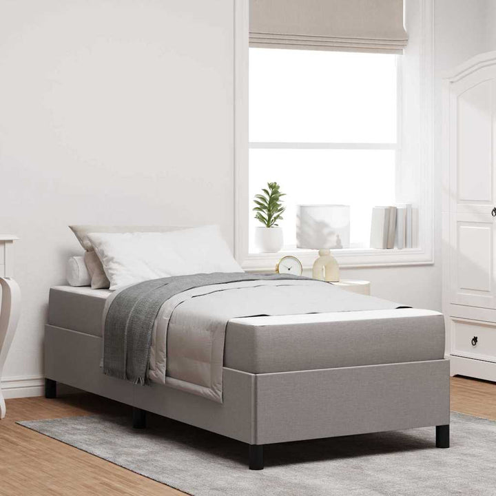 Box spring seng Gråbrun 90 x 200 cm Stof