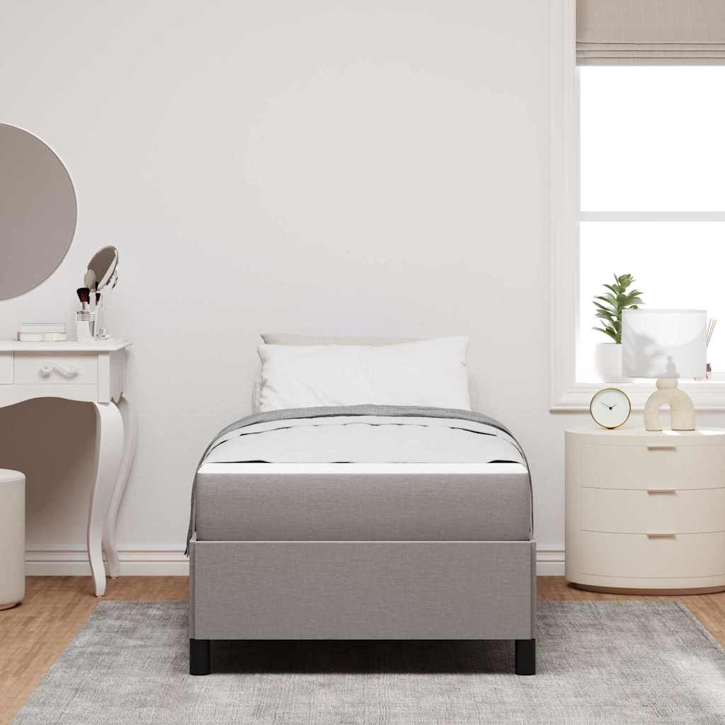 Box spring seng Gråbrun 90 x 200 cm Stof