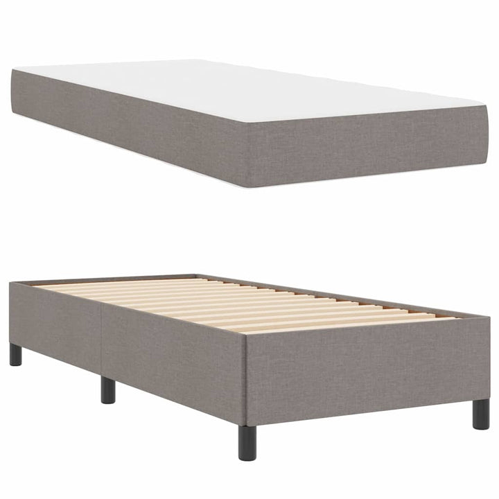 Box spring seng Gråbrun 90 x 200 cm Stof