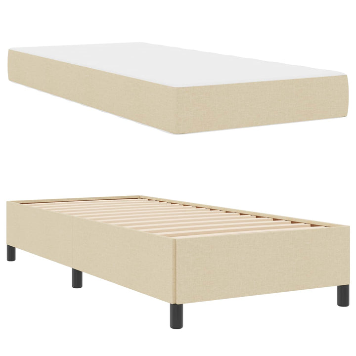 Box spring seng Creme 90 x 200 cm Stof