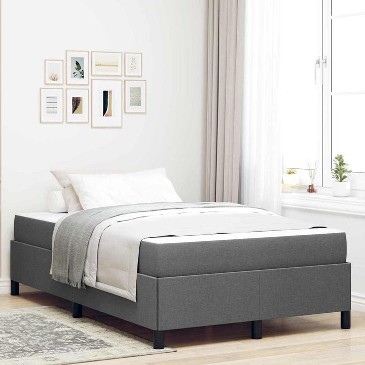 Box spring seng Mørkegrå 120 x 190 cm Stof