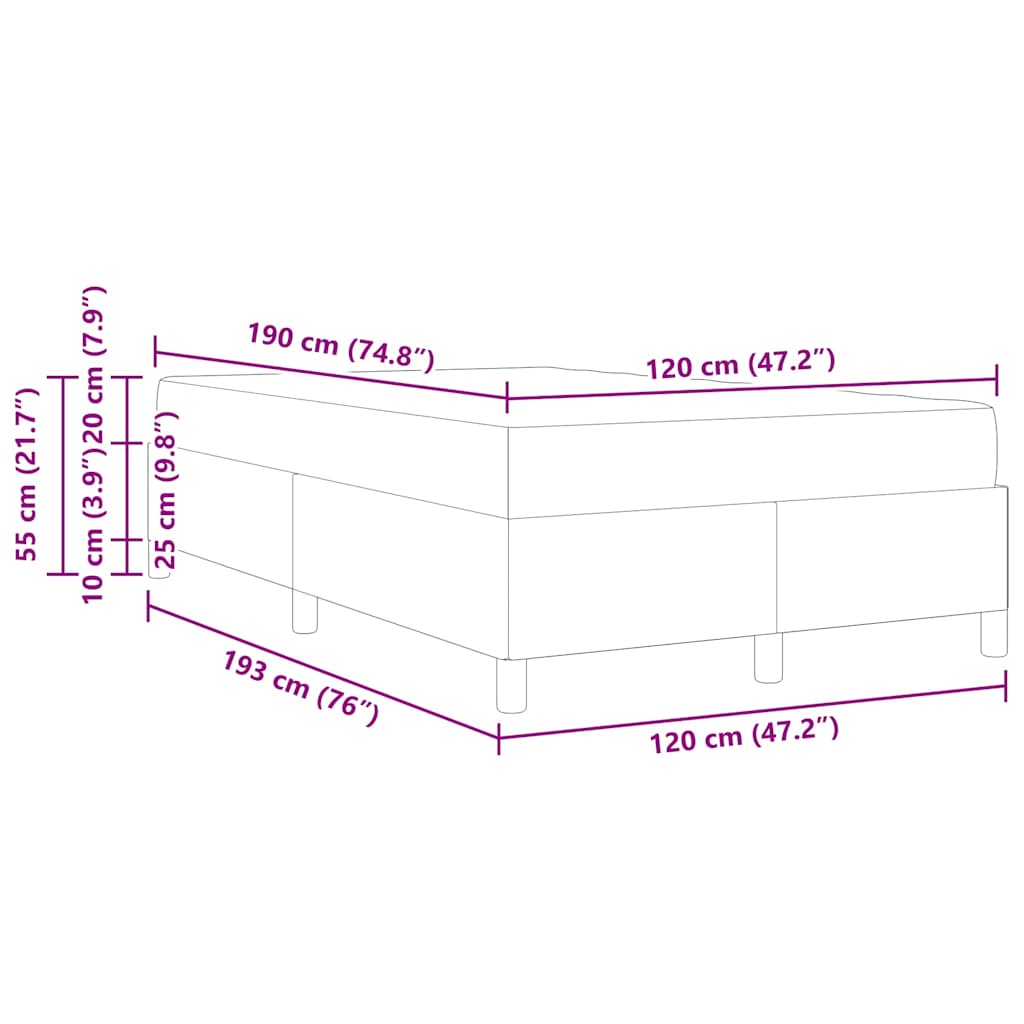 Box spring seng Creme 120 x 190 cm Stof