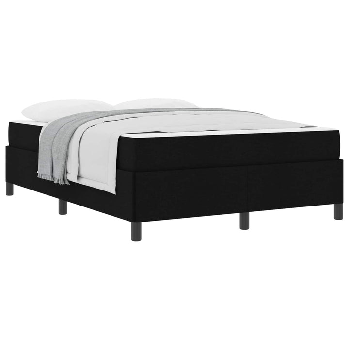 Box spring seng med madras Sort 140 x 190 cm Stof