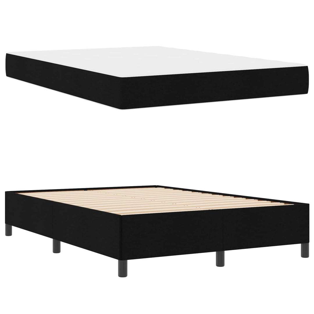 Box spring seng med madras Sort 140 x 190 cm Stof