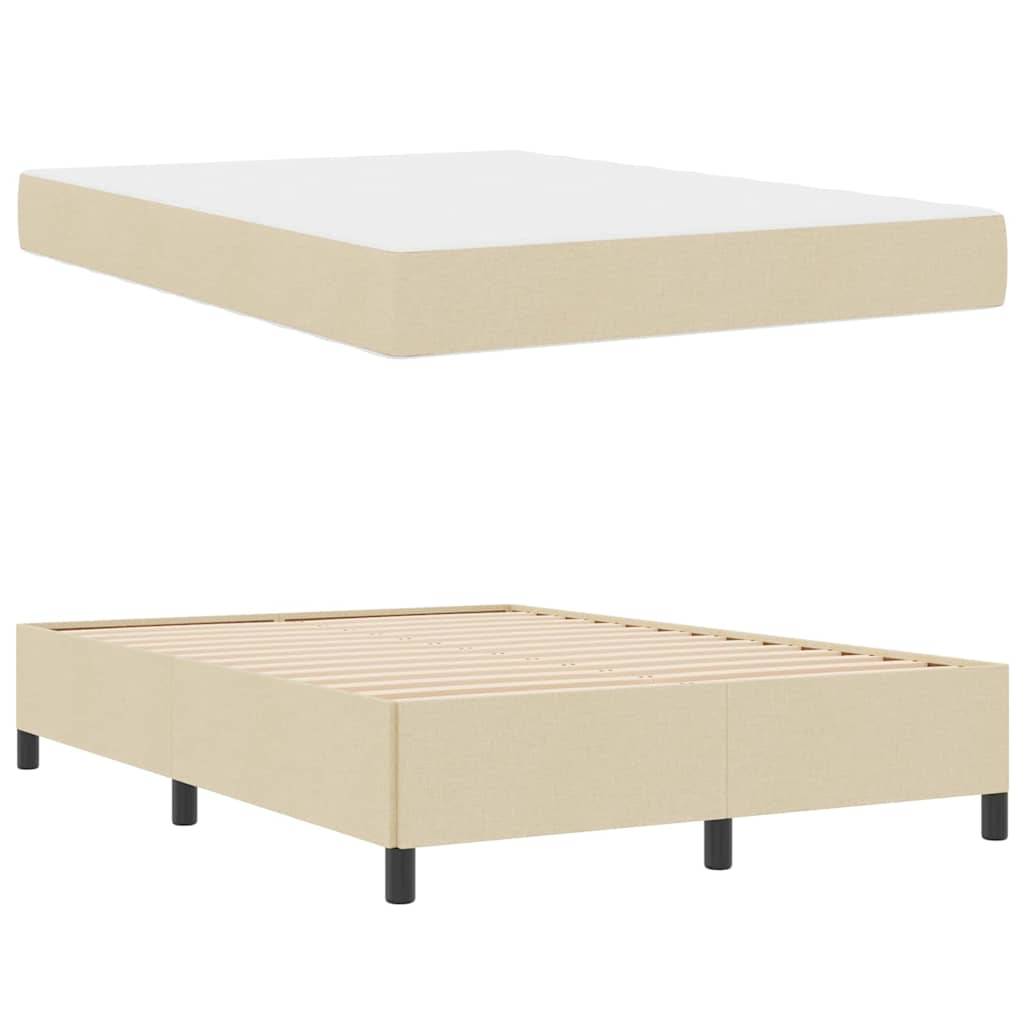 Box spring seng med madras Creme 140 x 190 cm Stof