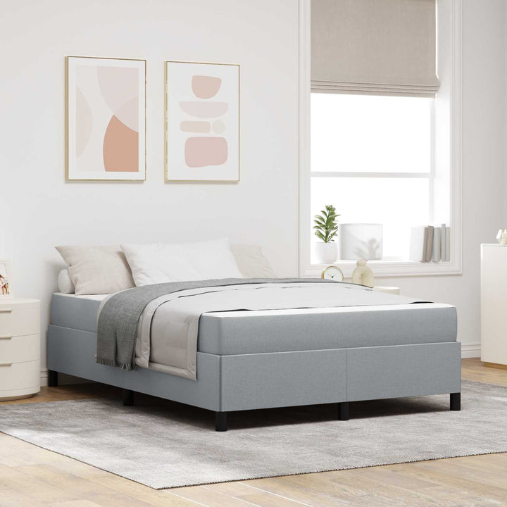Box spring seng Lysegrå 140 x 200 cm Stof