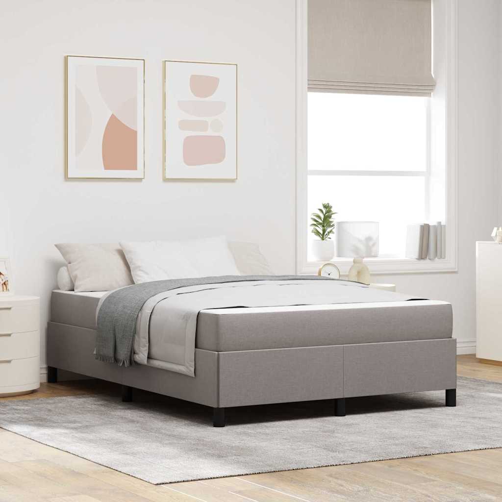 Box spring seng Gråbrun 140 x 200 cm Stof