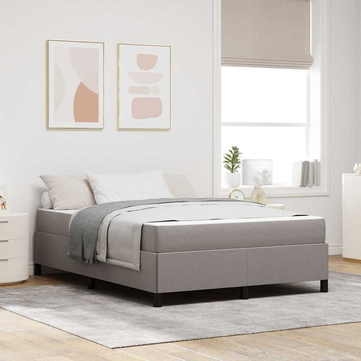 Box spring seng Gråbrun 140 x 200 cm Stof