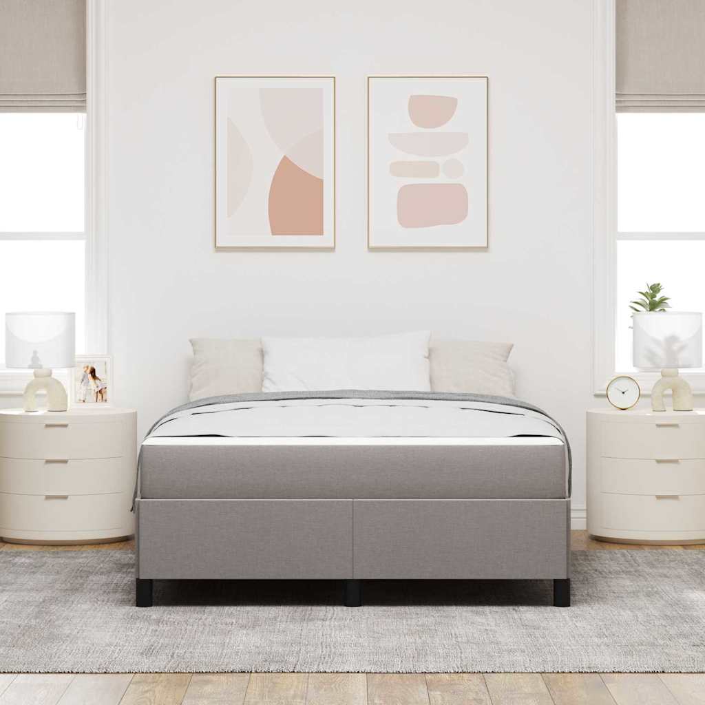 Box spring seng Gråbrun 140 x 200 cm Stof